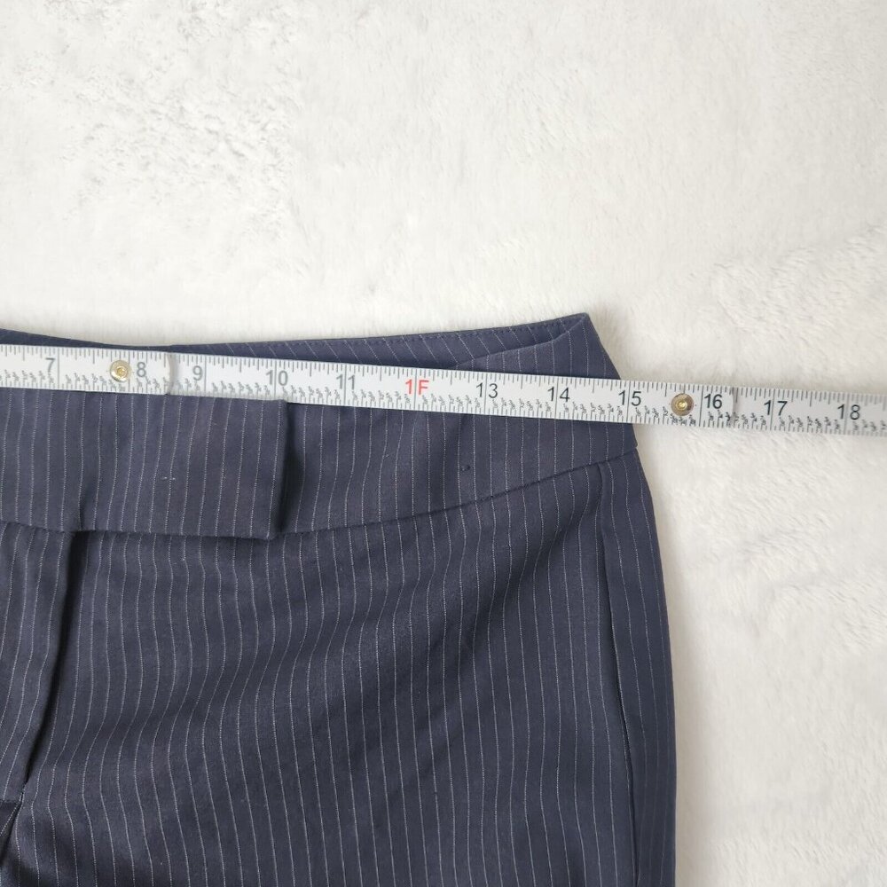 Y2K New York & Company Pinstripe Trouser Cropped Pants Size 2 Navy Blue Stretch - Picture 11 of 13